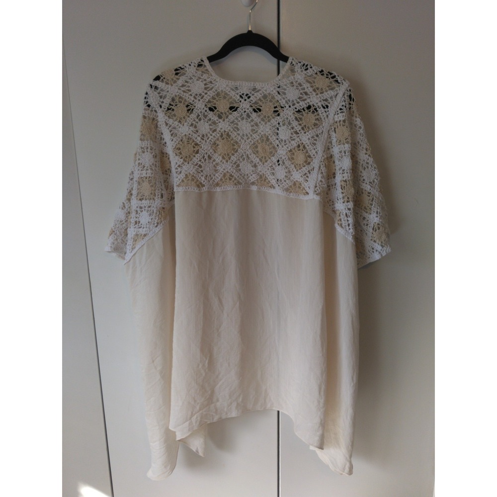 Steve Madden Crochet Detail Kimono Duster One Size Fits L to 2x Coastal Resort - Picture 3 of 8